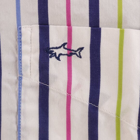 Paul & Shark Button-Down 44 Multicolor Striped Long Sleeve Men Pocket Shirt - Picture 5 of 16